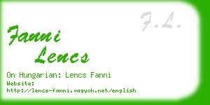 fanni lencs business card